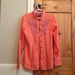 Coral ROAR USA Button Up Shirt